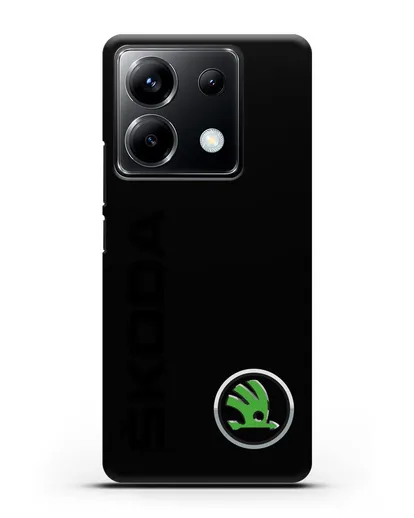 Чехол с надписью Skoda и логотипом силиконовый для Xiaomi Poco X6