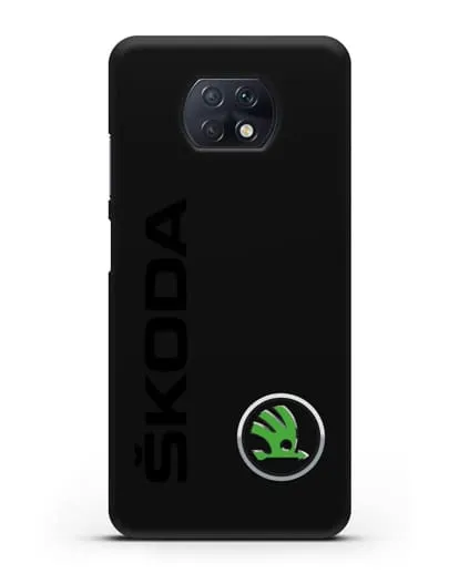 Чехол с надписью Skoda и логотипом силиконовый для Xiaomi Redmi Note 9T