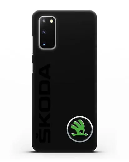 Чехол с надписью Skoda и логотипом силиконовый для Samsung Galaxy S20 [SM-G980F]