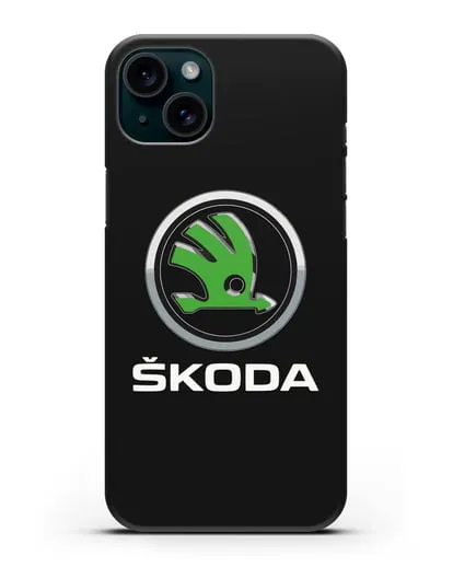 Чехол с логотипом Skoda силиконовый для iPhone 15 Plus