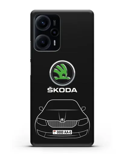 Чехол Skoda с номерным знаком силиконовый для Xiaomi Poco F5