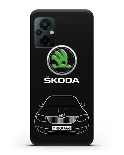 Чехол Skoda с номерным знаком силиконовый для Xiaomi Poco M5