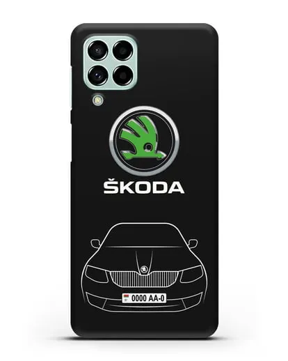 Чехол Skoda с номерным знаком силиконовый для Samsung Galaxy M53 [SM-M536]