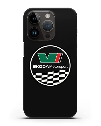 Чехол с логотипом Skoda Motorsport силиконовый для iPhone 14 Pro