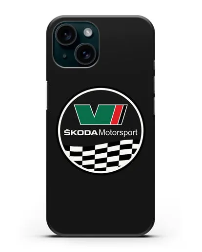 Чехол с логотипом Skoda Motorsport силиконовый для iPhone 15