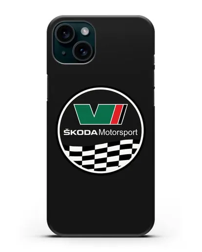 Чехол с логотипом Skoda Motorsport силиконовый для iPhone 15 Plus