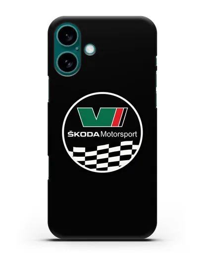 Чехол с логотипом Skoda Motorsport силиконовый для iPhone 16 Plus