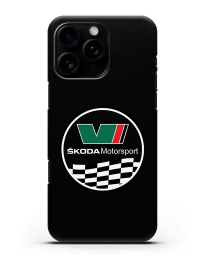 Чехол с логотипом Skoda Motorsport силиконовый для iPhone 16 Pro Max