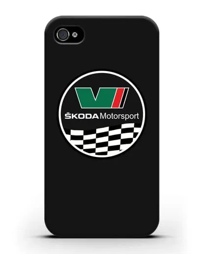 Чехол с логотипом Skoda Motorsport силиконовый для iPhone 4/4s