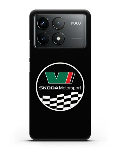 Чехол с логотипом Skoda Motorsport силиконовый для Xiaomi Poco F6 Pro