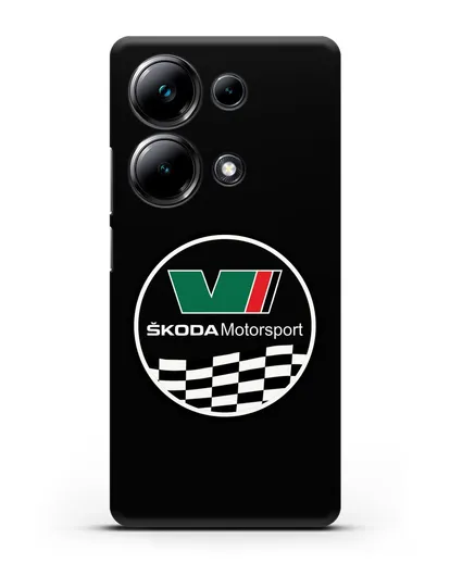 Чехол с логотипом Skoda Motorsport силиконовый для Xiaomi Poco M6 Pro
