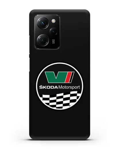 Чехол с логотипом Skoda Motorsport силиконовый для Xiaomi Poco X5 Pro