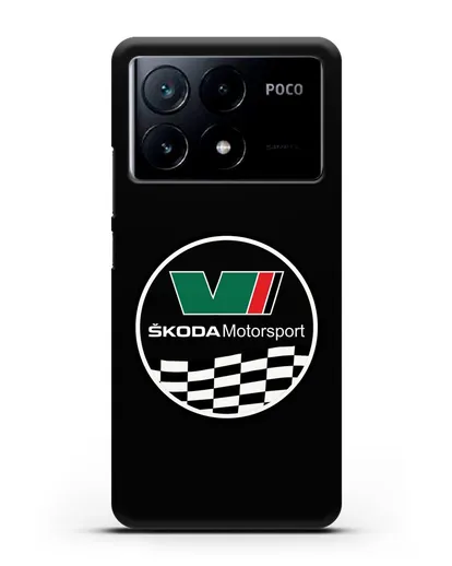 Чехол с логотипом Skoda Motorsport силиконовый для Xiaomi Poco X6 Pro