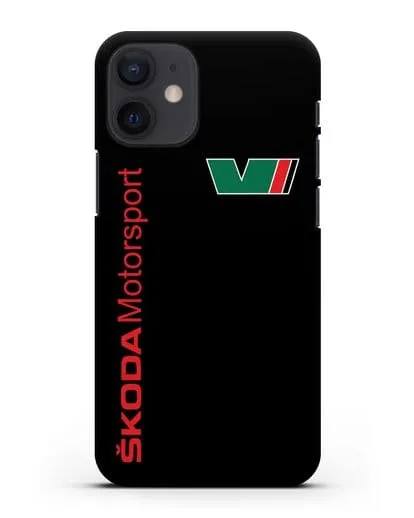 Чехол с надписью Skoda Motorsport силиконовый для iPhone 12 mini