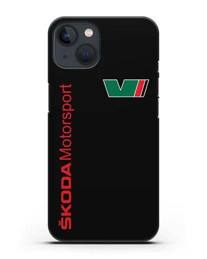 Чехол с надписью Skoda Motorsport силиконовый для iPhone 13 Mini
