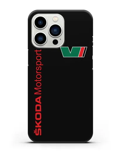 Чехол с надписью Skoda Motorsport силиконовый для iPhone 13 Pro