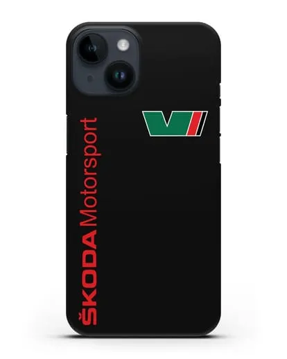 Чехол с надписью Skoda Motorsport силиконовый для iPhone 14