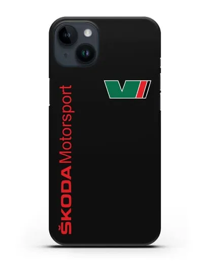 Чехол с надписью Skoda Motorsport силиконовый для iPhone 14 Plus