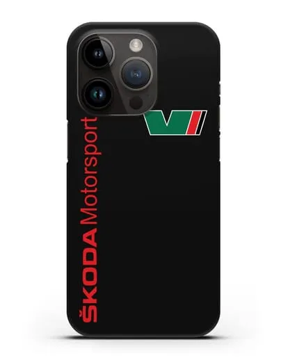 Чехол с надписью Skoda Motorsport силиконовый для iPhone 14 Pro