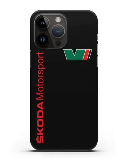 Чехол с надписью Skoda Motorsport силиконовый для iPhone 14 Pro Max