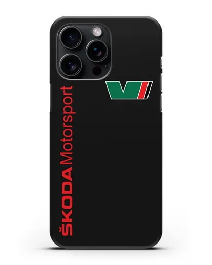 Чехол с надписью Skoda Motorsport силиконовый для iPhone 15 Pro Max
