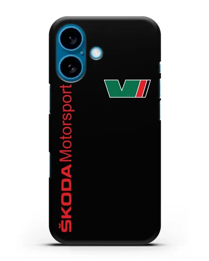 Чехол с надписью Skoda Motorsport силиконовый для iPhone 16