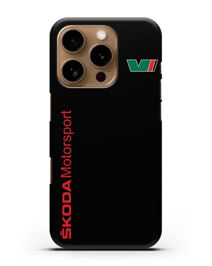 Чехол с надписью Skoda Motorsport силиконовый для iPhone 16 Pro