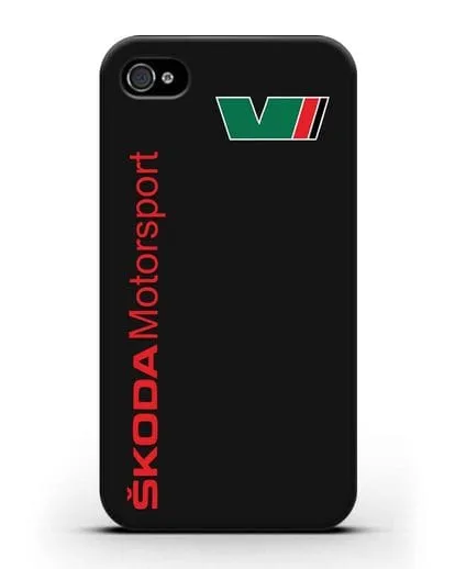 Чехол с надписью Skoda Motorsport силиконовый для iPhone 4/4s