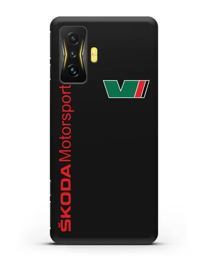 Чехол с надписью Skoda Motorsport силиконовый для Xiaomi Poco F4 GT