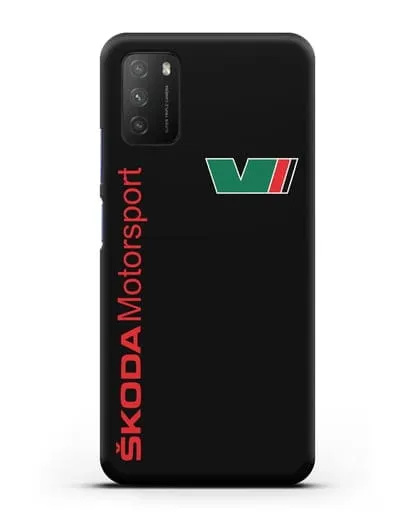 Чехол с надписью Skoda Motorsport силиконовый для Xiaomi Poco M3