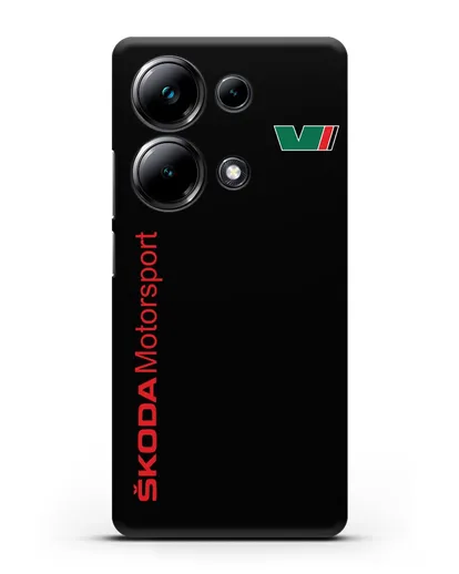 Чехол с надписью Skoda Motorsport силиконовый для Xiaomi Poco M6 Pro