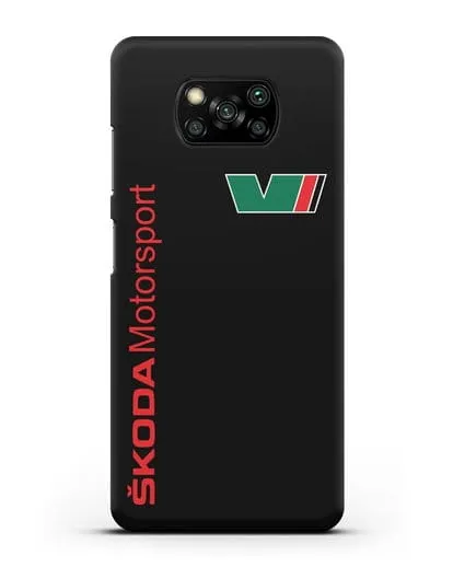 Чехол с надписью Skoda Motorsport силиконовый для Xiaomi Poco X3