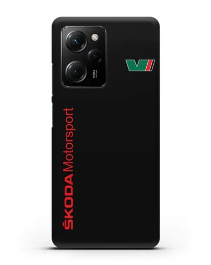 Чехол с надписью Skoda Motorsport силиконовый для Xiaomi Poco X5 Pro