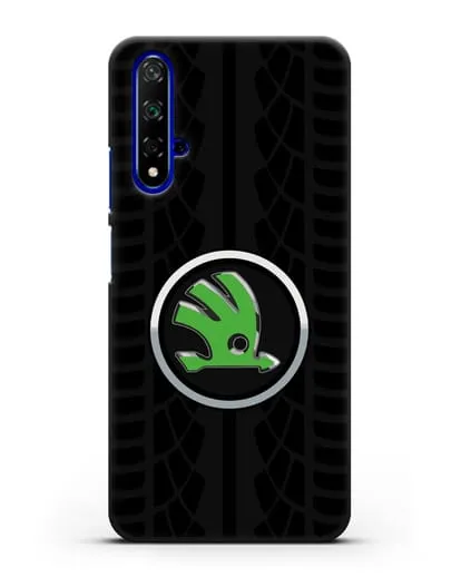 Чехол с эмблемой Skoda с протектором шин силиконовый для Honor 20