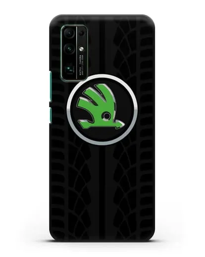 Чехол с эмблемой Skoda с протектором шин силиконовый для Honor 30