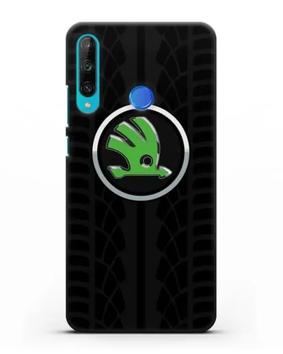 Чехол с эмблемой Skoda с протектором шин силиконовый для Honor 9C