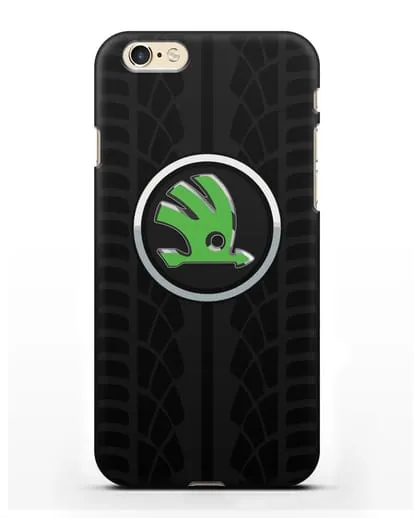 Чехол с эмблемой Skoda с протектором шин силиконовый для iPhone 6s