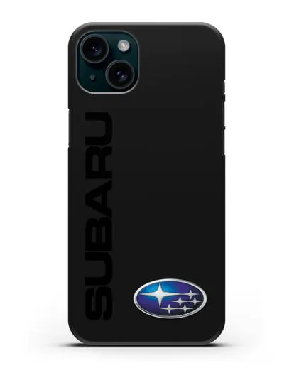 Чехол с надписью Subaru и логотипом силиконовый для iPhone 15 Plus