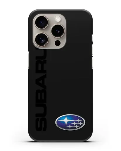 Чехол с надписью Subaru и логотипом силиконовый для iPhone 15 Pro