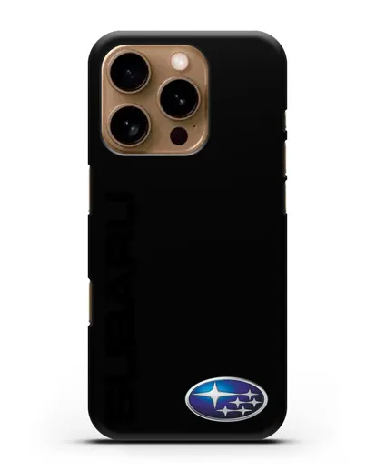 Чехол с надписью Subaru и логотипом силиконовый для iPhone 16 Pro