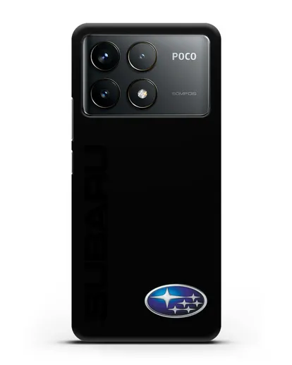 Чехол с надписью Subaru и логотипом силиконовый для Xiaomi Poco F6 Pro