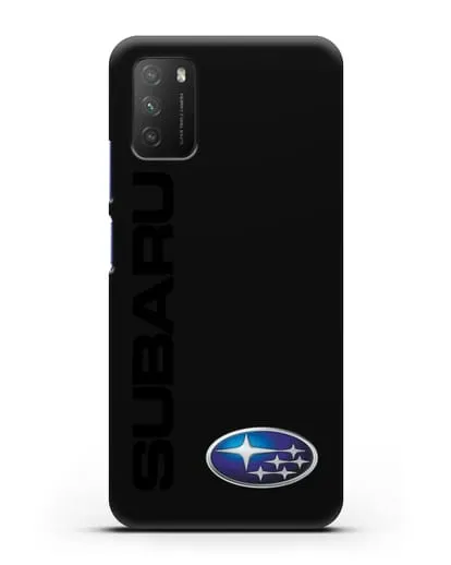 Чехол с надписью Subaru и логотипом силиконовый для Xiaomi Poco M3