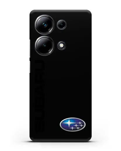 Чехол с надписью Subaru и логотипом силиконовый для Xiaomi Poco M6 Pro