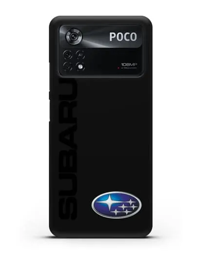 Чехол с надписью Subaru и логотипом силиконовый для Xiaomi Poco X4 Pro