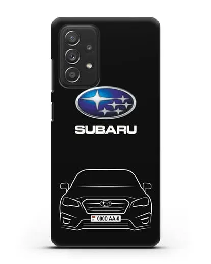 Чехол Subaru Legacy с номерным знаком силиконовый для Samsung Galaxy A53