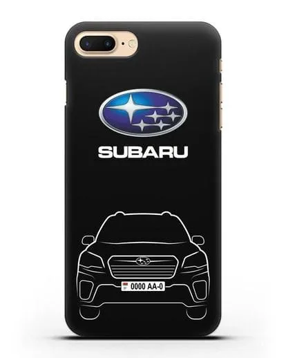 Чехол Subaru Forester с автомобильным номером силиконовый для iPhone 7 Plus