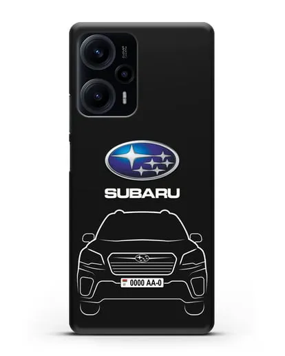 Чехол Subaru Forester с автомобильным номером силиконовый для Xiaomi Poco F5