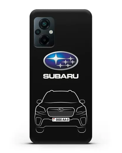 Чехол Subaru Forester с автомобильным номером силиконовый для Xiaomi Poco M5