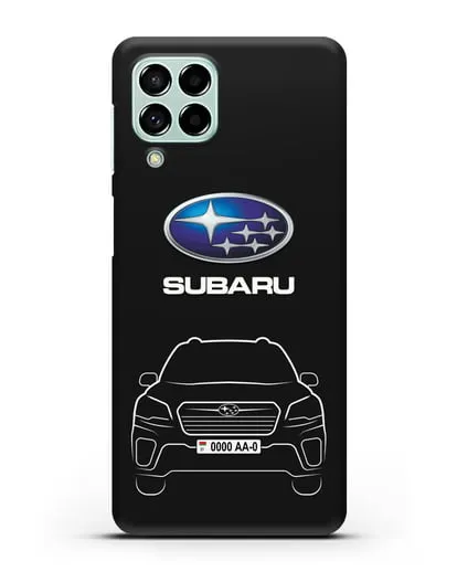 Чехол Subaru Forester с автомобильным номером силиконовый для Samsung Galaxy M53 [SM-M536]