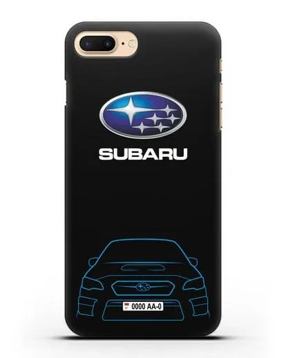 Чехол Subaru WRX STI с автомобильным номером силиконовый для iPhone 7 Plus